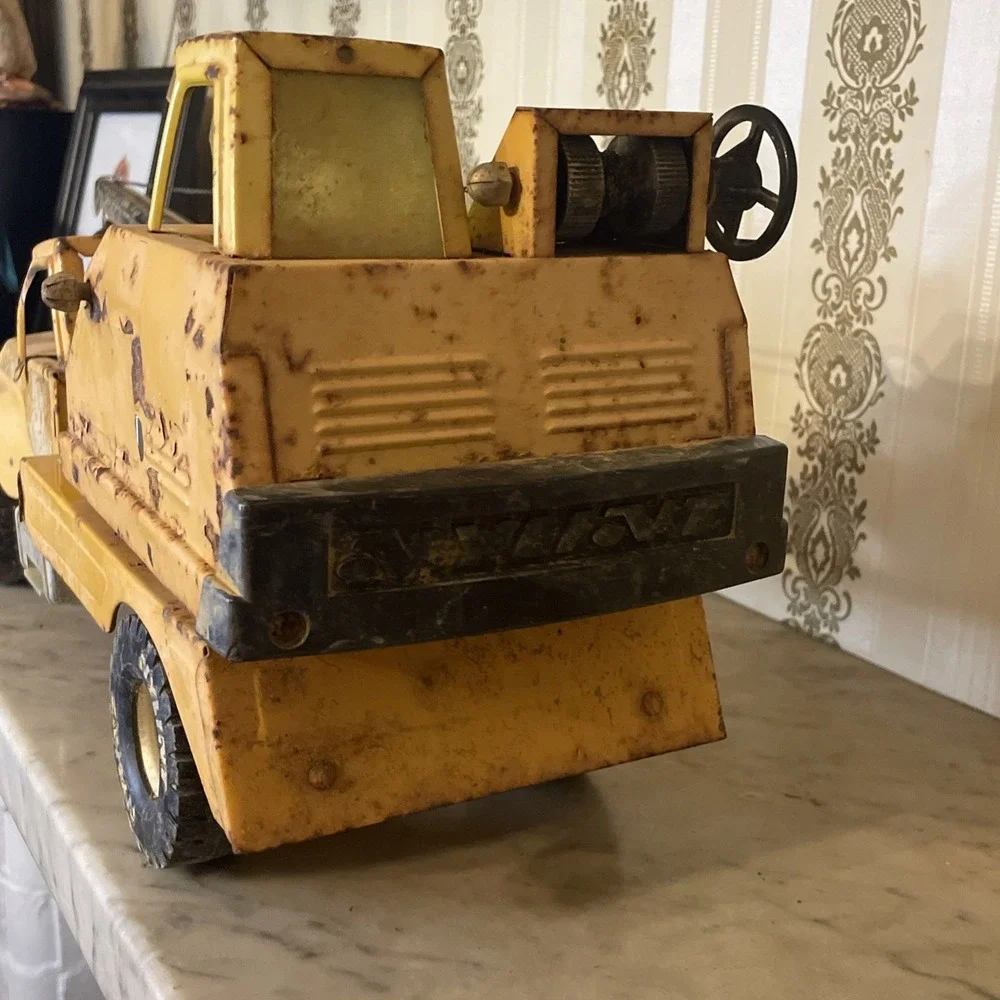 Nylint Road‎ Builders 1950s 1960s Yellow Metal Steel Crane WORKING Distressed